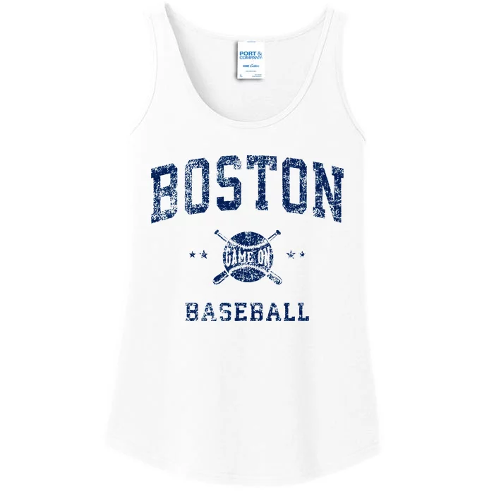 Boston Vintage Baseball Throwback Retro Design Ladies Essential Tank