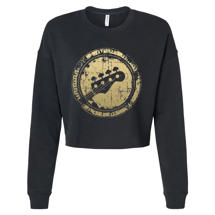 Bass Vintage Bass Guitar 02 For Bass Player Cropped Pullover Crew