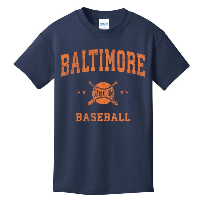 Baltimore Vintage Baseball Throwback Retro Design Kids T-Shirt