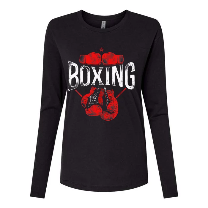 Boxing Vintage Boxing Womens Cotton Relaxed Long Sleeve T-Shirt