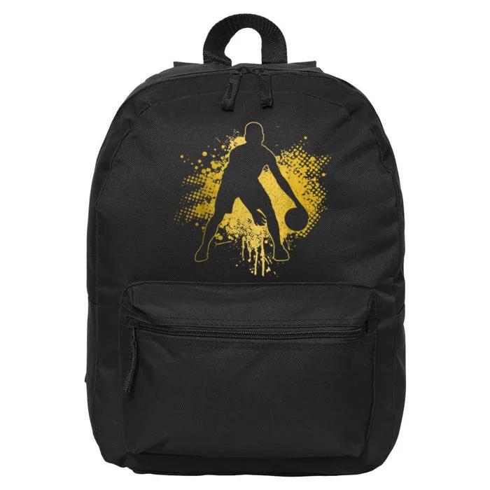 Basketball Vintage Bball Player Coach Sports Baller 16 in Basic Backpack