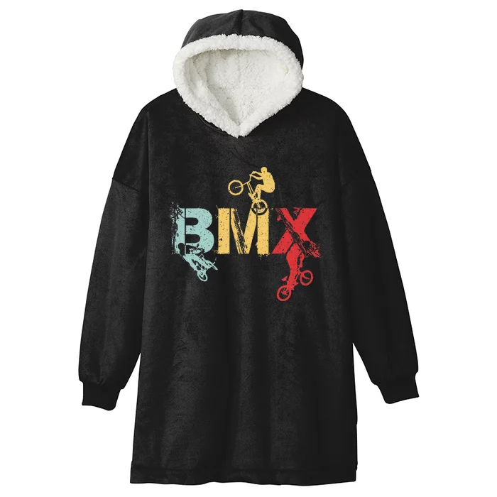 Bmx Vintage Bike Hooded Wearable Blanket