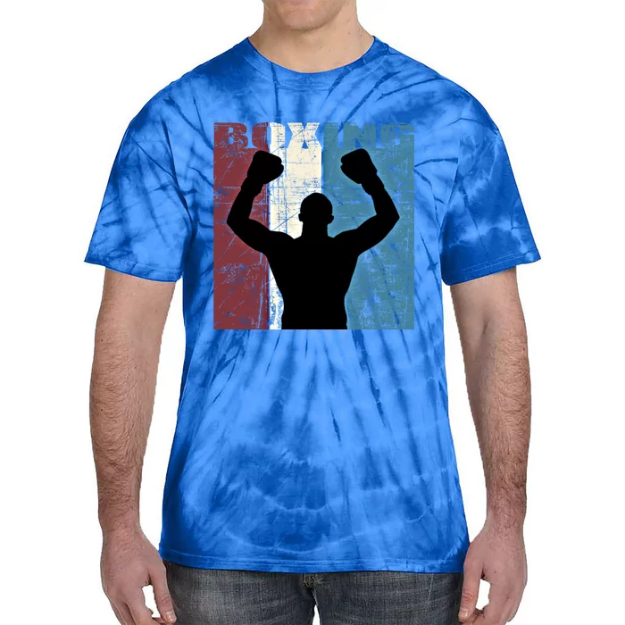 Boxing Vintage Boxing Player Distressed Gift Tie-Dye T-Shirt