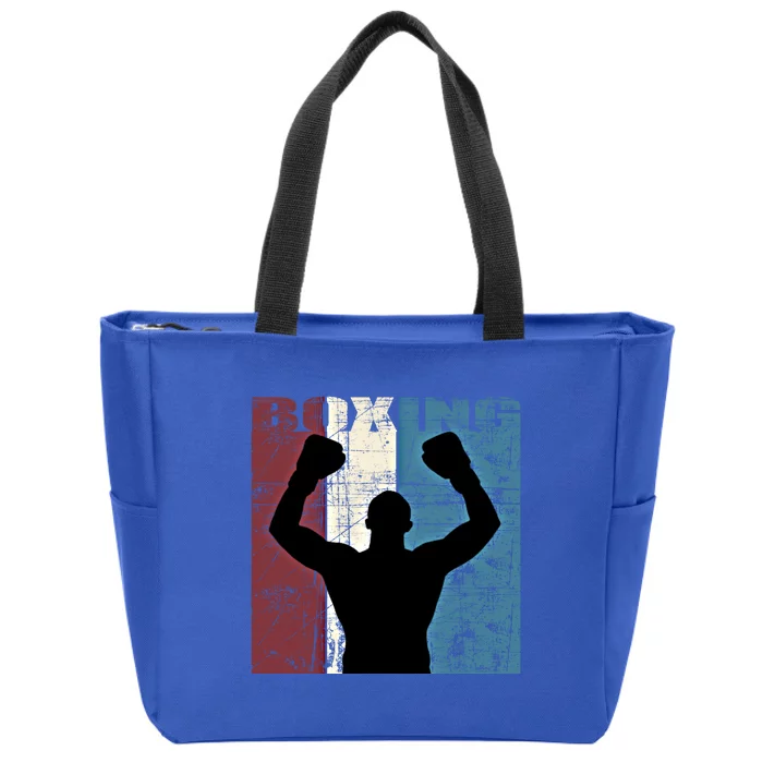 Boxing Vintage Boxing Player Distressed Gift Zip Tote Bag