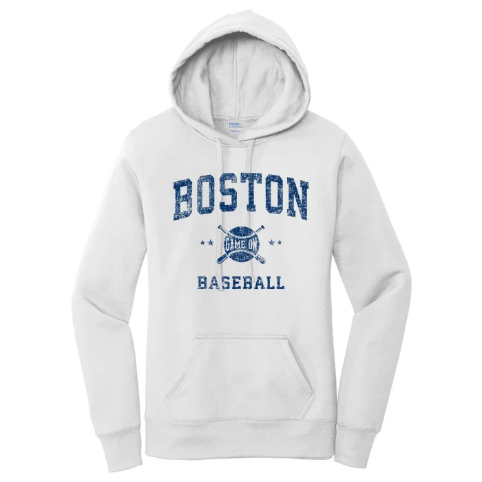 Boston Vintage Baseball Throwback Women's Pullover Hoodie