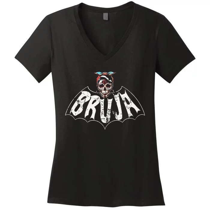 Bruja Vintage Bat Women's V-Neck T-Shirt