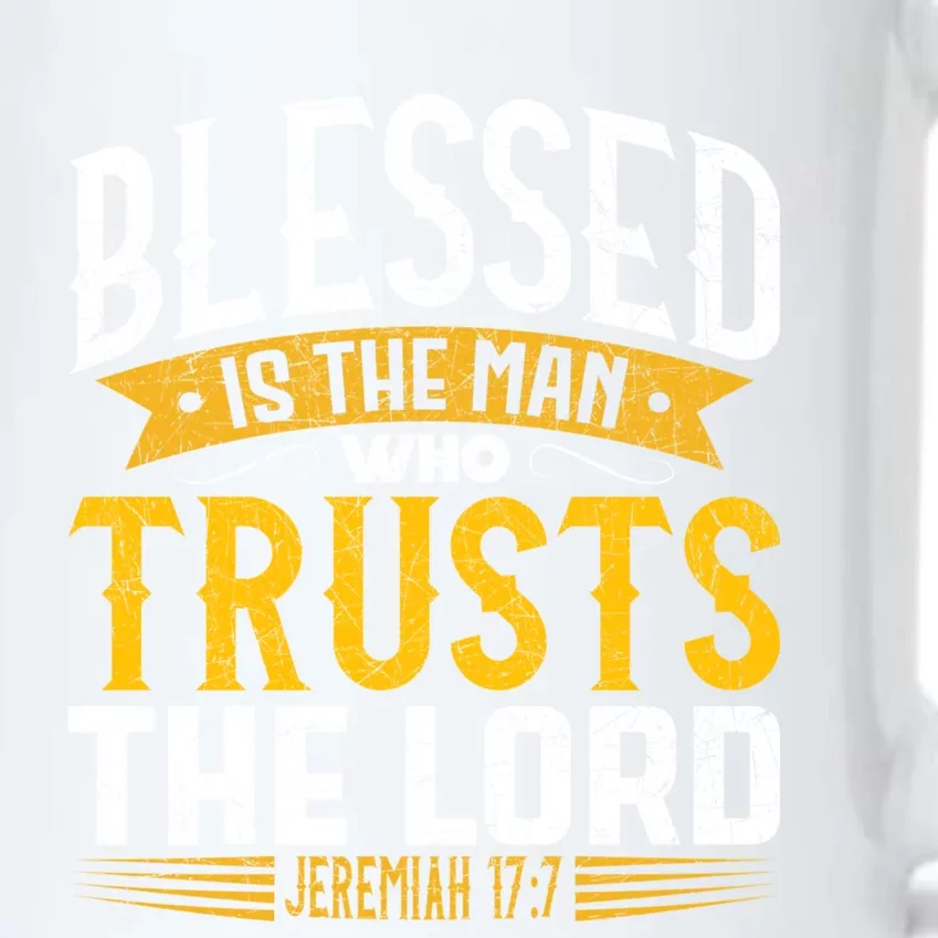 Bible Verse Blessed Is The Man Who Trusts The Lord Jesus Black Color Changing Mug