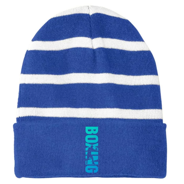 Boxing Vintage Boxing Gift Striped Beanie with Solid Band