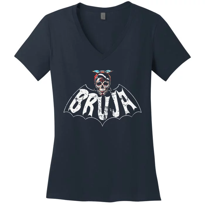 Bruja Vintage Bat Women's V-Neck T-Shirt