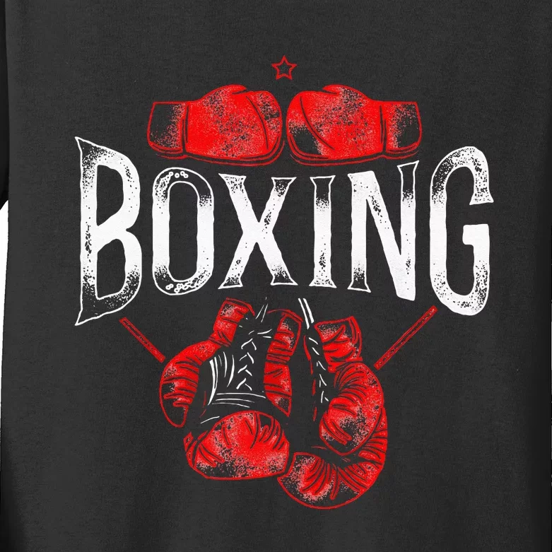 Boxing Vintage Boxing Kids Long Sleeve Shirt