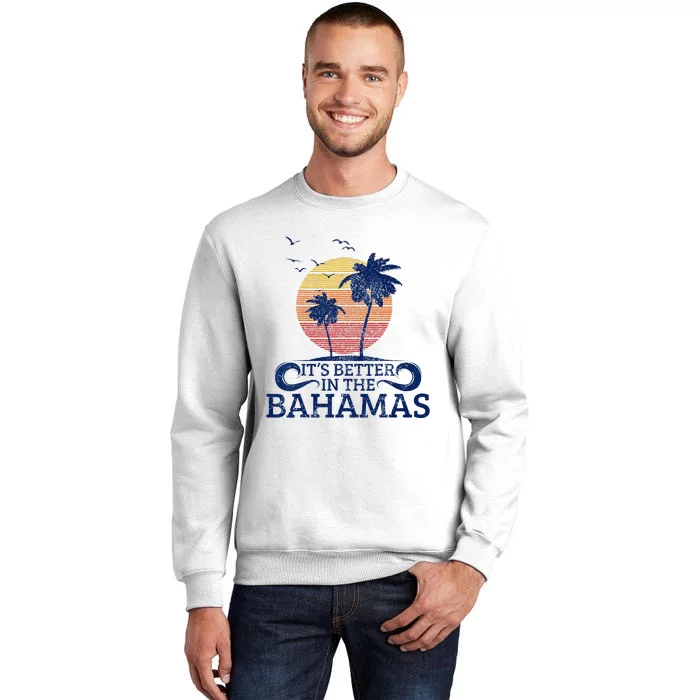 Bahamas Vintage Beach Palm Trees Sunset Vacation Souvenir Sweatshirt