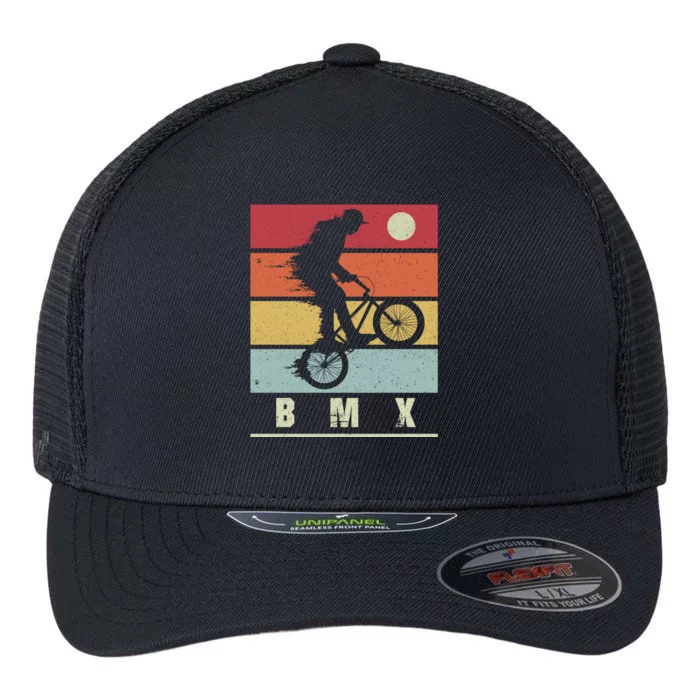 Bmx Vintage Bike Fans Kids Gift Boys Bmx Gift Flexfit Unipanel Trucker Cap