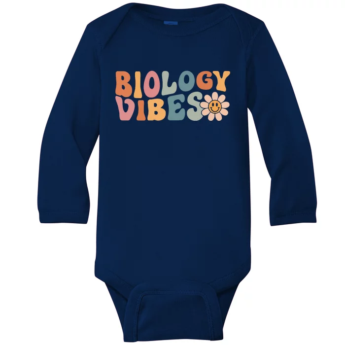 Biology Vibes Biology Teacher Student First Day Of School Baby Long Sleeve Bodysuit