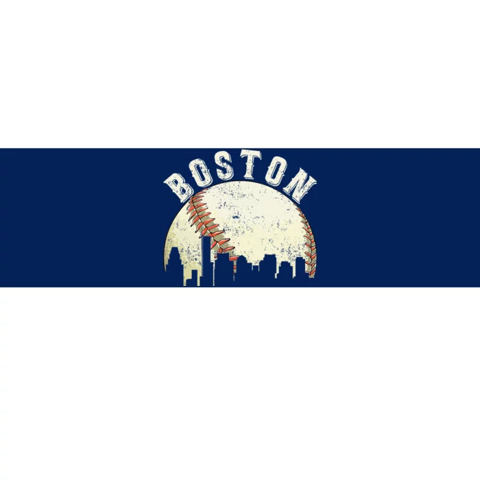 Boston Vintage Baseball Distressed Retro Bumper Sticker