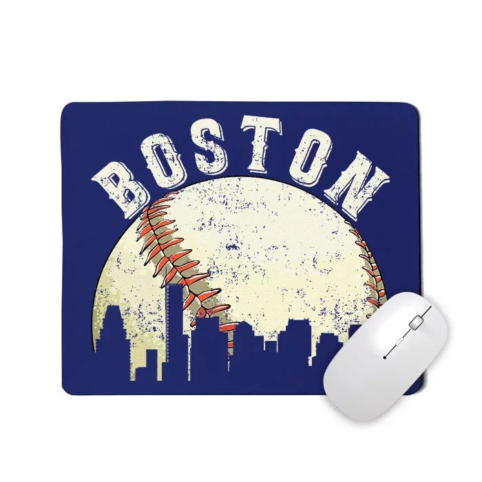 Boston Vintage Baseball Distressed Retro Mousepad