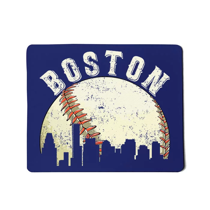 Boston Vintage Baseball Distressed Retro Mousepad