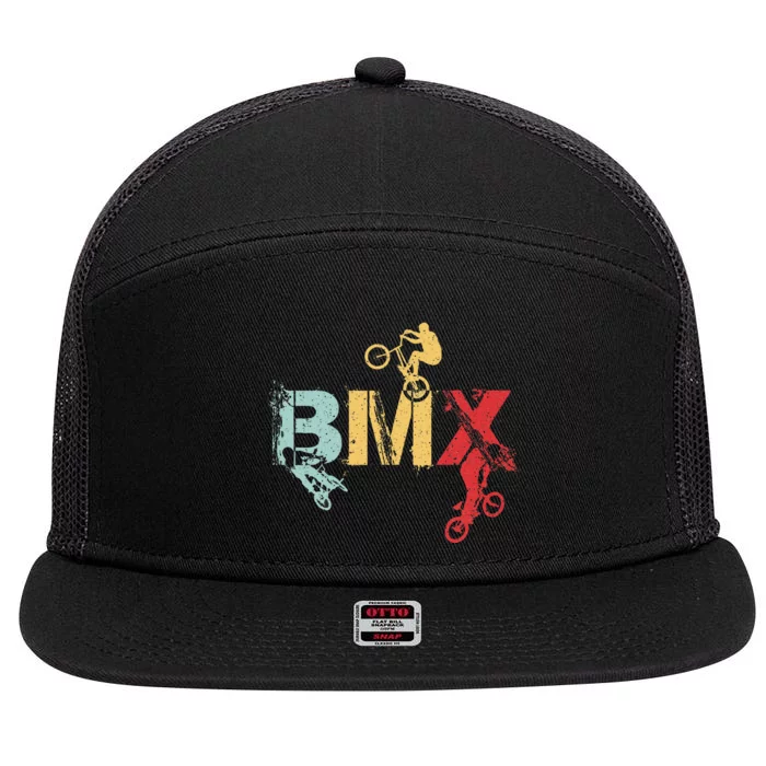 Bmx Vintage Bike Fans 7 Panel Mesh Trucker Snapback Hat