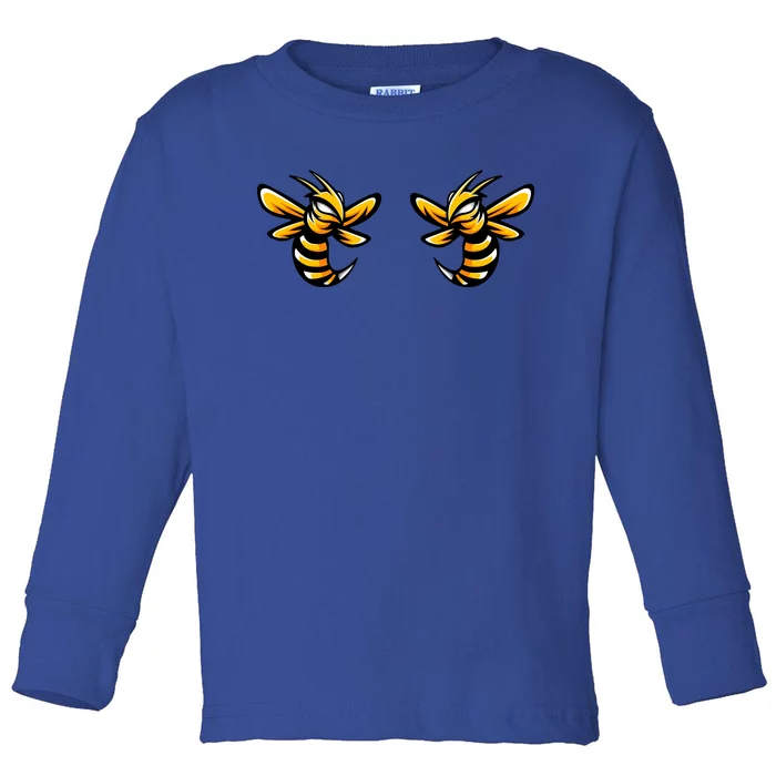 Boobies Vs Boob Bees And Boobees Vs Boo Bees Gift Toddler Long Sleeve Shirt