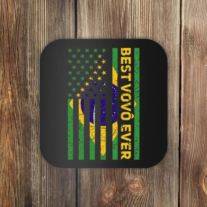 Best Vovô Brazil American Flag Coaster