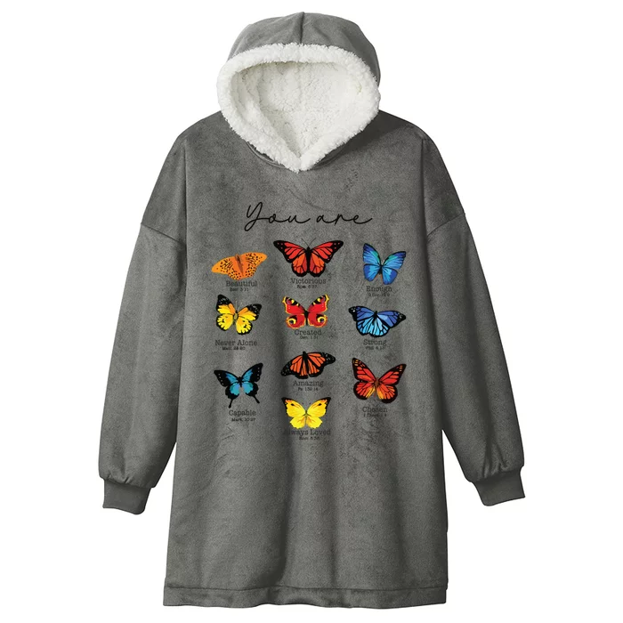 Bible Verse Christian Scripture Watercolor Butterfly Psalm Hooded Wearable Blanket