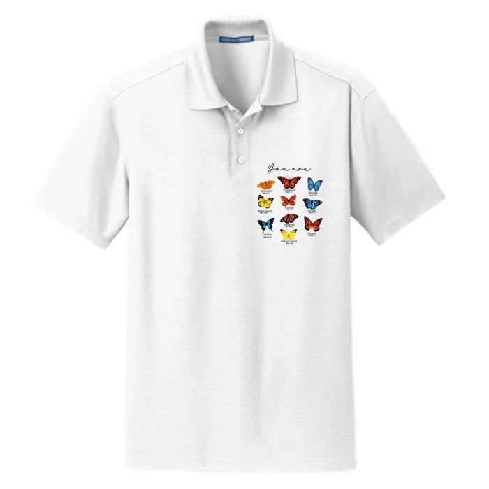 Bible Verse Christian Scripture Watercolor Butterfly Psalm Dry Zone Grid Performance Polo