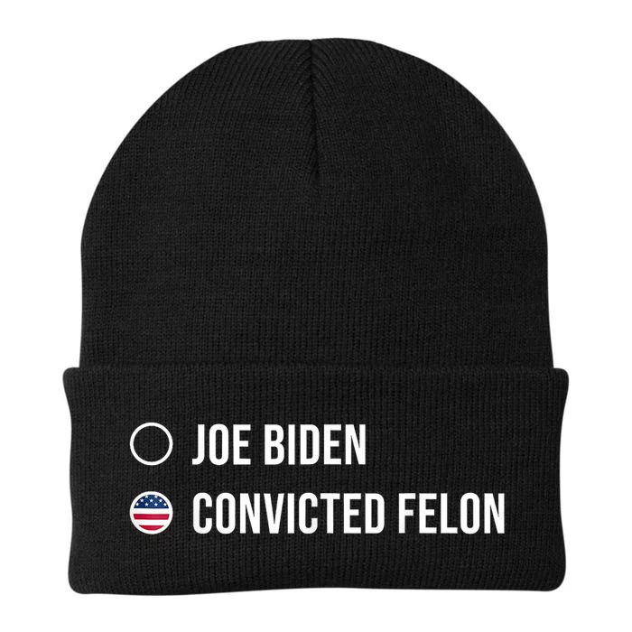 Biden Vs Convicted Felon Voting For Trump 2024 Election Knit Cap Winter Beanie