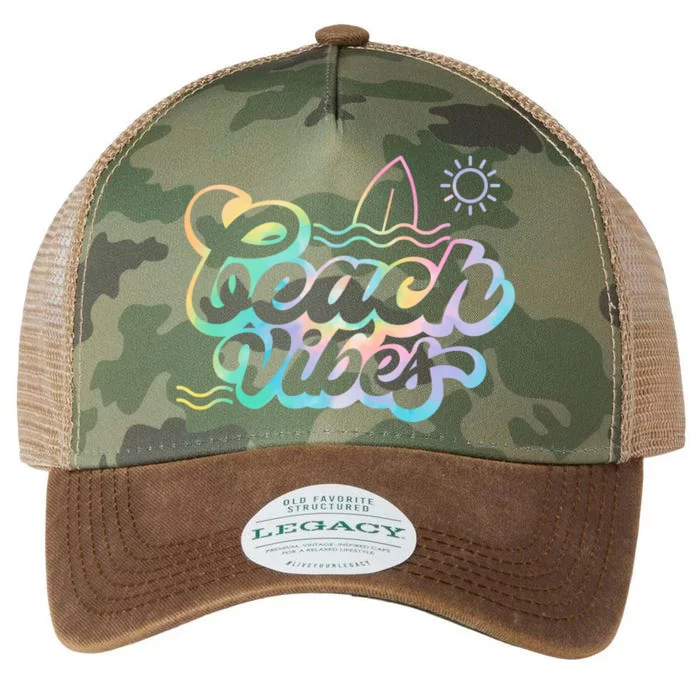 Beach Vibes Colorful Ocean Legacy Tie Dye Trucker Hat