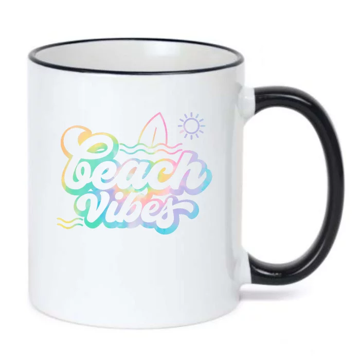 Beach Vibes Colorful Ocean Black Color Changing Mug