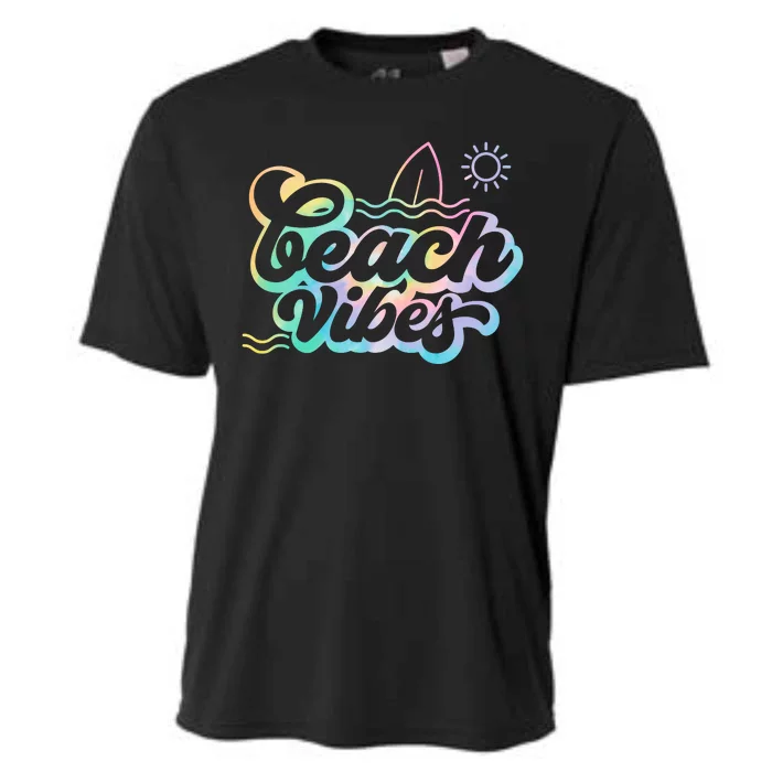 Beach Vibes Colorful Ocean Cooling Performance Crew T-Shirt