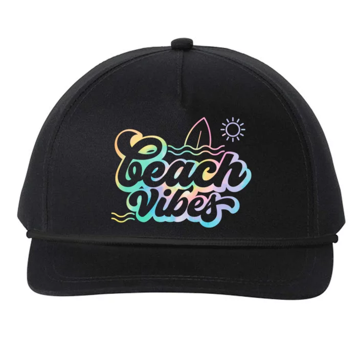 Beach Vibes Colorful Ocean Snapback Five-Panel Rope Hat