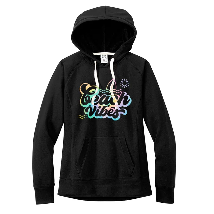 Beach Vibes Colorful Ocean Women's Fleece Hoodie