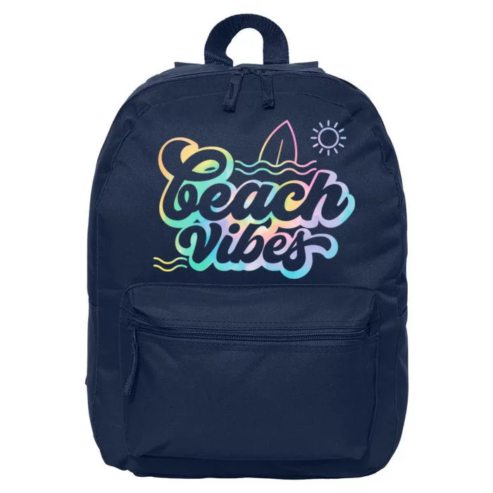 Beach Vibes Colorful Ocean 16 in Basic Backpack