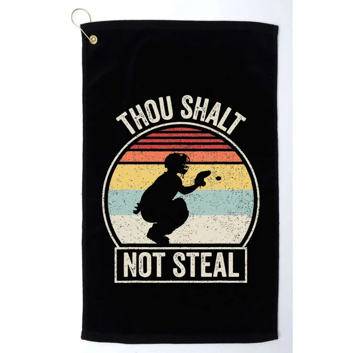 Baseball Vintage Catcher Thou Shalt Not Steal Platinum Collection Golf Towel