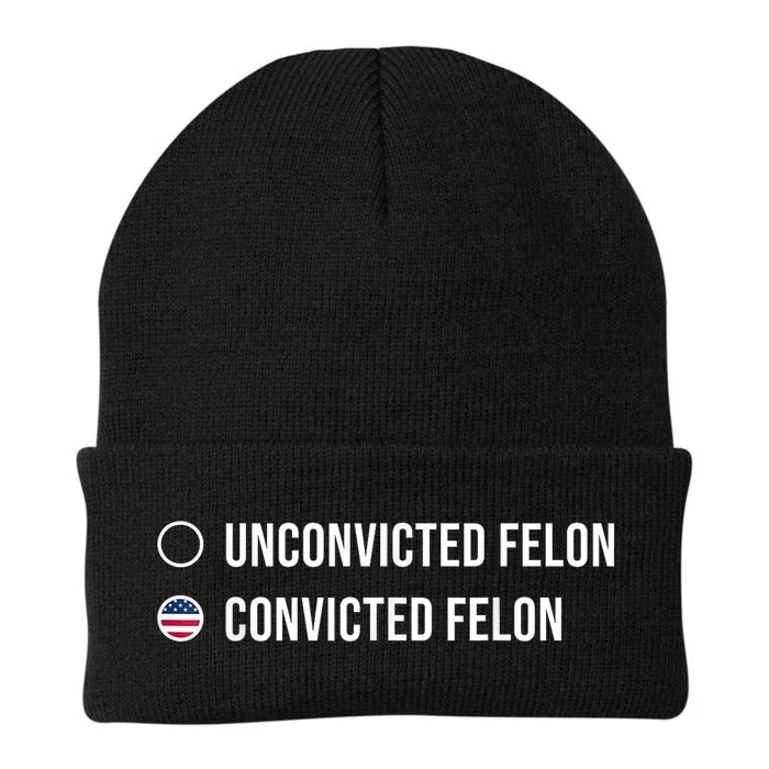 Biden Vs Convicted Felon Ballot Paper Voting For Trump 2024 Knit Cap Winter Beanie