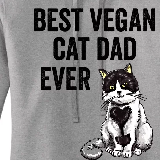 Best Vegan Cat Dad Ever Funny Cute Cat Dad Family Great Gift Women's Pullover Hoodie