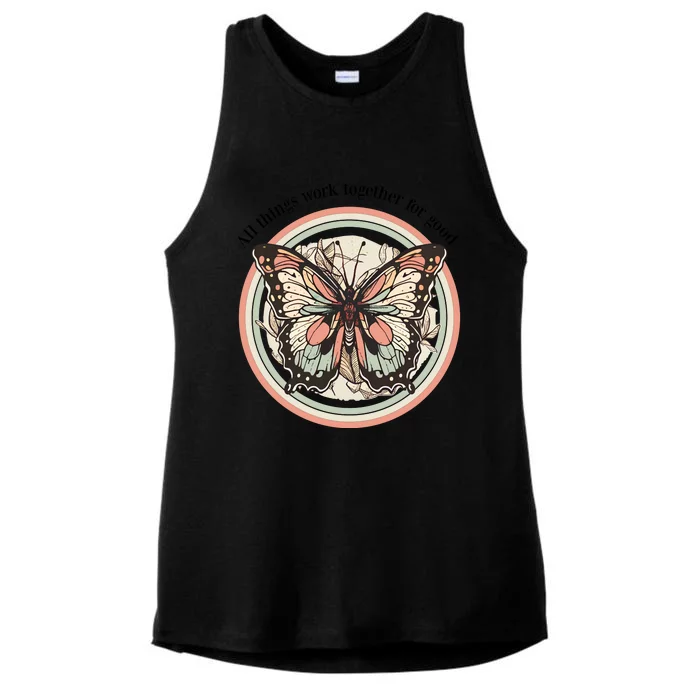 Bible Verse Christian Butterfly Ladies Tri-Blend Wicking Tank