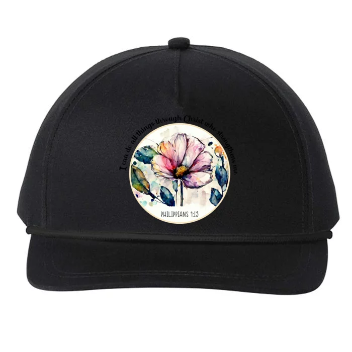 Bible Verse Christian Vintage Flower Snapback Five-Panel Rope Hat