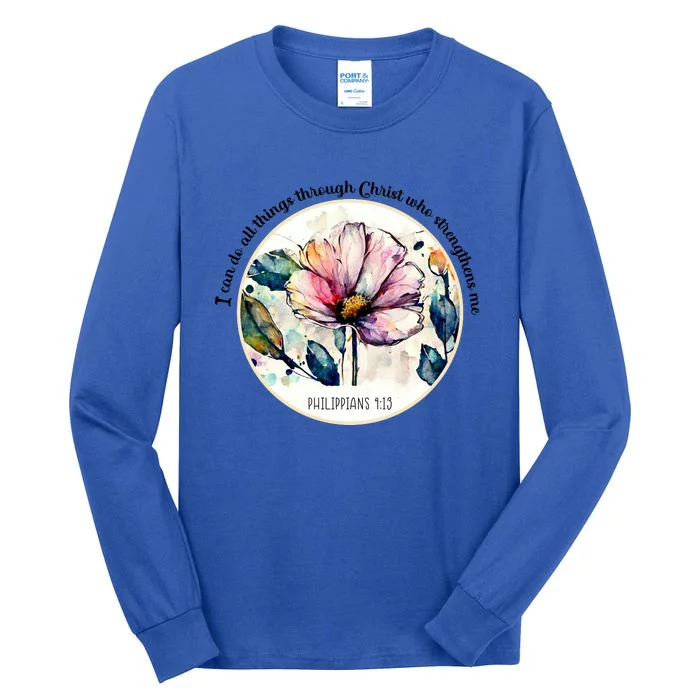 Bible Verse Christian Vintage Flower Tall Long Sleeve T-Shirt