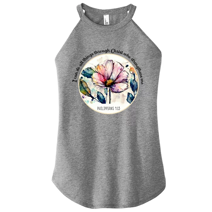 Bible Verse Christian Vintage Flower Women’s Perfect Tri Rocker Tank