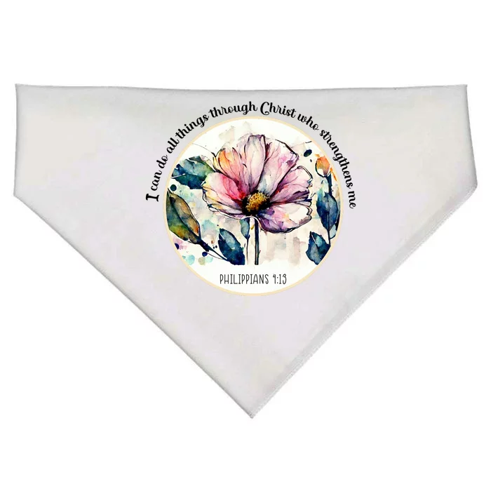 Bible Verse Christian Vintage Flower USA-Made Doggie Bandana