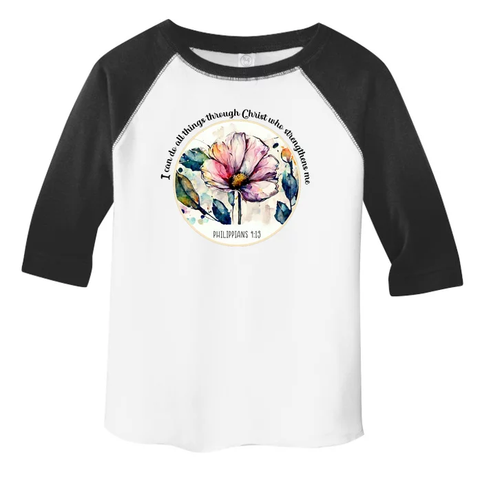 Bible Verse Christian Vintage Flower Toddler Fine Jersey T-Shirt