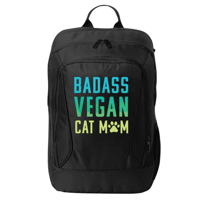 Badass Vegan Cat Mom Shirts Cute Vegan Shirts For Cat Lovers City Backpack