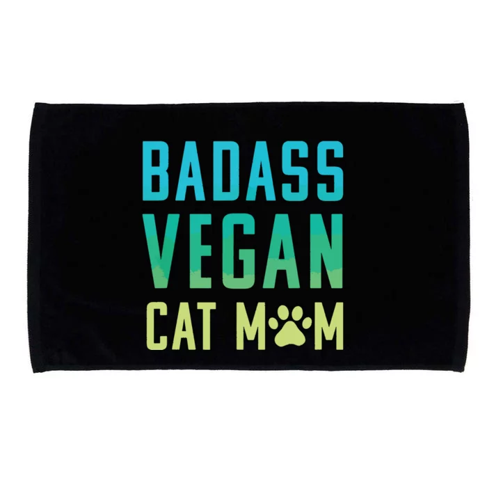 Badass Vegan Cat Mom Shirts Cute Vegan Shirts For Cat Lovers Microfiber Hand Towel