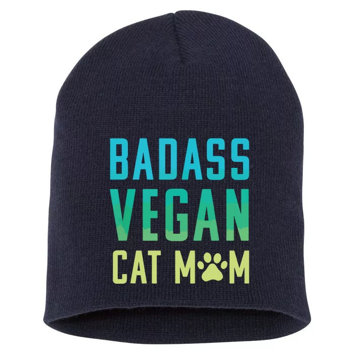 Badass Vegan Cat Mom Shirts Cute Vegan Shirts For Cat Lovers Short Acrylic Beanie