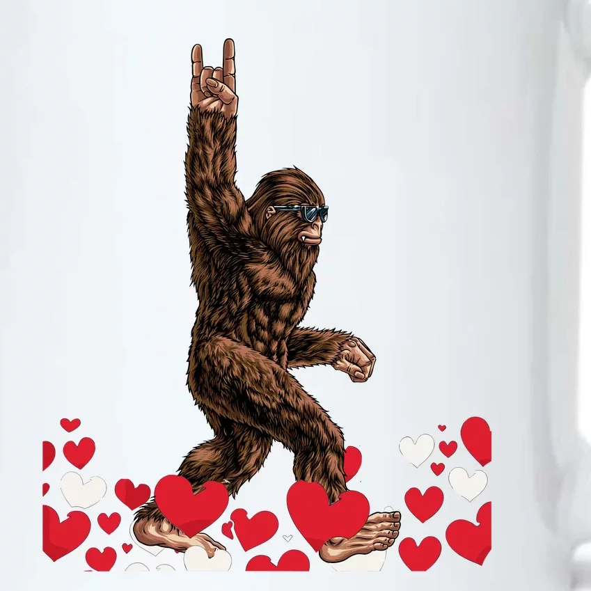 Bigfoot Valentines Day Funny Hearts Sasquatch Love Black Color Changing Mug