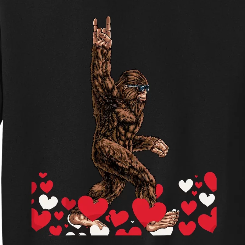 Bigfoot Valentines Day Funny Hearts Sasquatch Love Sweatshirt