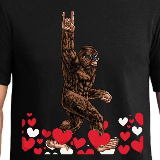 Bigfoot Valentines Day Funny Hearts Sasquatch Love Pajama Set