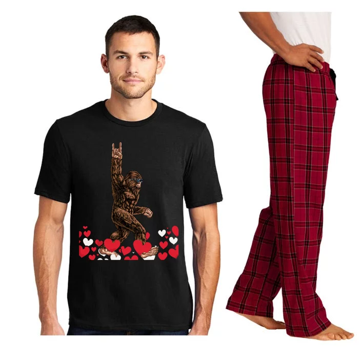 Bigfoot Valentines Day Funny Hearts Sasquatch Love Pajama Set