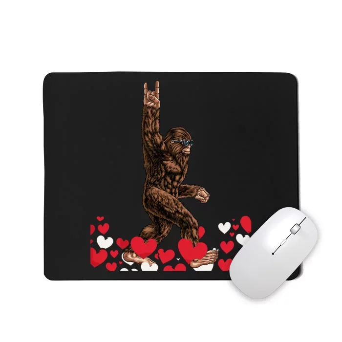 Bigfoot Valentines Day Funny Hearts Sasquatch Love Mousepad