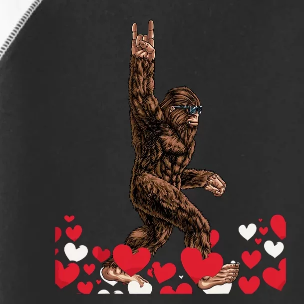 Bigfoot Valentines Day Funny Hearts Sasquatch Love Toddler Fine Jersey T-Shirt